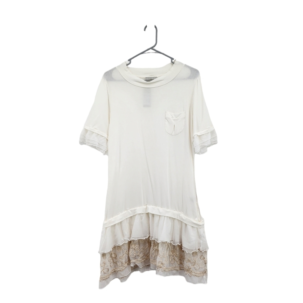 Saga Women's Vintage Cotton Blend Tiered T-shirt Dress Large